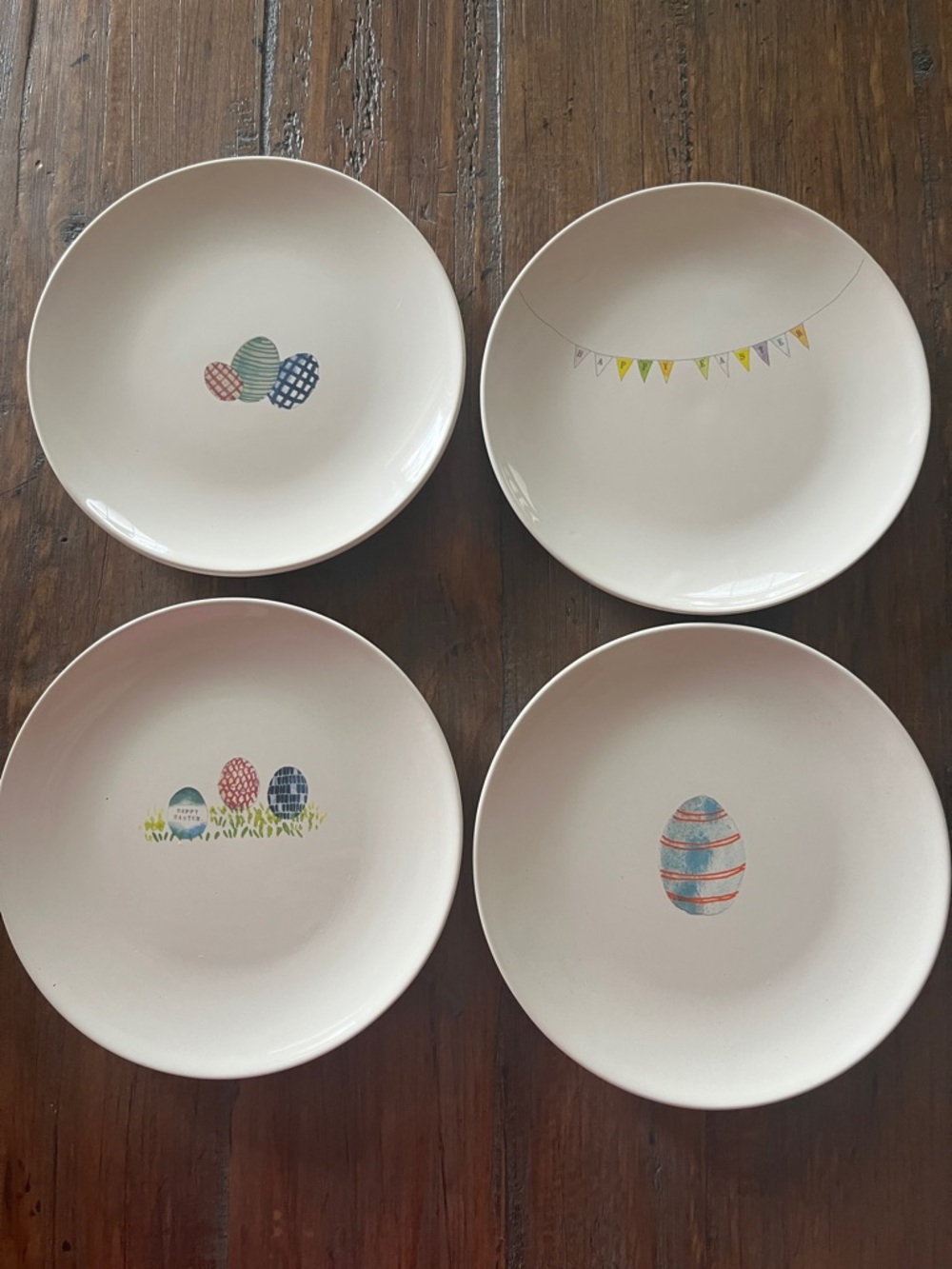 Rae Dunn by Magenta 6” Happy Easter 4- piece appetizer plate set